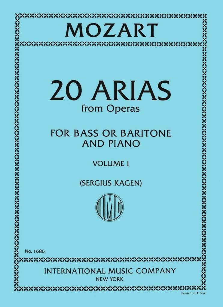 Arie Per Basso O Baritono Da Opere (20) Vol. 1